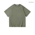 Men's Large Size Short Sleeve Summer Solid Color Casual T-shirt  Army Green