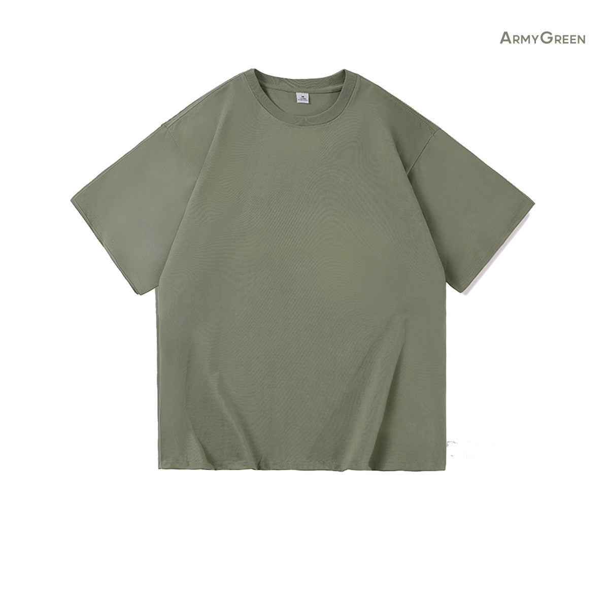 Men's Large Size Short Sleeve Summer Solid Color Casual T-shirt  Army Green